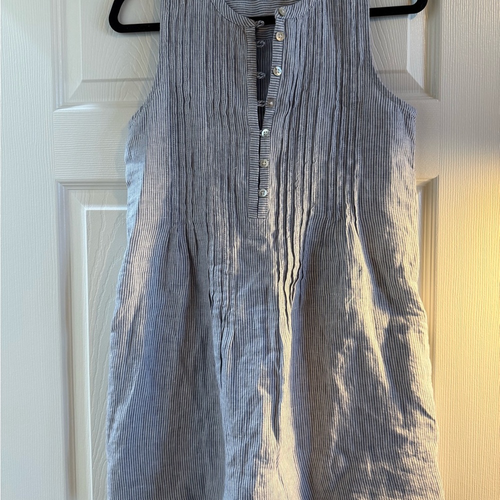 Faherty Blue and White Striped Sleeveless mini dress Size XS